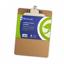 CARPETA DE MADERA CON PINZA