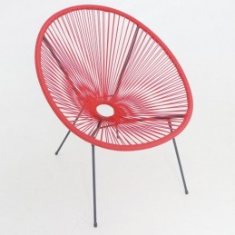 SILLÓN RATÁN SINTÉTICO ROJO
