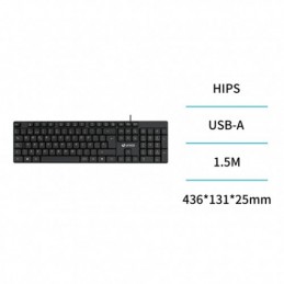 TECLADO CABLE USB NEGRO UNICO