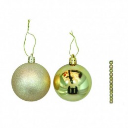 TUBO 12 BOLAS NAVIDAD ORO...