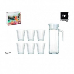 JARRA 1 L.+6 VASOS VIDRIO...