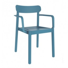 SILLA CON BRAZOS AZUL RETRO...